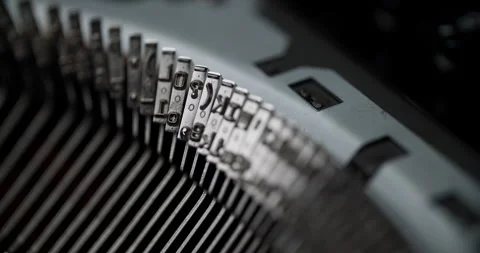 Vintage Typewriter Keys Close-Up Stock Footage 308367143