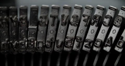 Vintage Typewriter Keys Close-Up Video stock 308367225