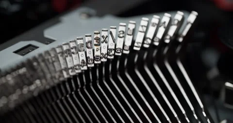 Vintage Typewriter Keys Close-Up Stock Footage 308367655