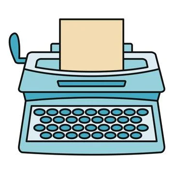 Vintage typewriter machine with blank paper for writing Stockillustratie