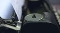 Vintage typewriter mechanism closeup, retro technologies, publishing business HD Footage