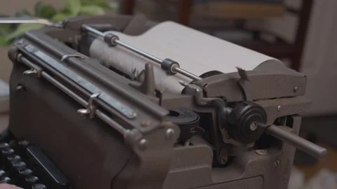 Vintage Typewriter ribbon and carriage in use 4K Stock Footage 243396953
