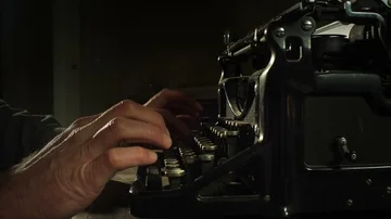 Vintage typewriting with old typewriter Stock Footage 85753267