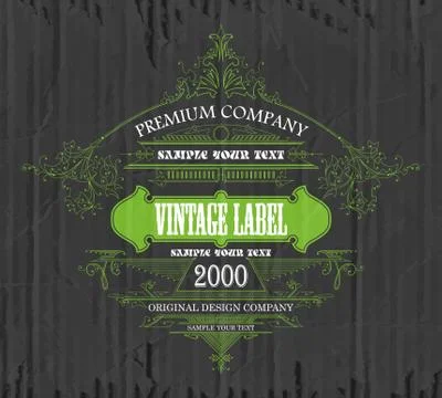 Vintage typographic label premium Stock Illustration