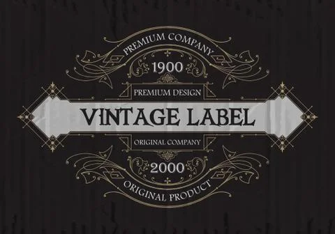 Vintage typographic label premium Stock Illustration