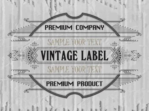 Vintage typographic label premium Illustrazione stock