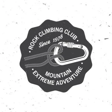 Vintage typography design with knot for quickly tying a climbing rope and Stock Illustration