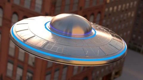 Vintage UFO Computer Generated Stock Illustration