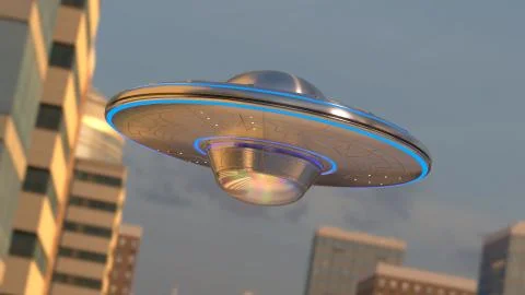 Vintage UFO Computer Generated Stock Illustration