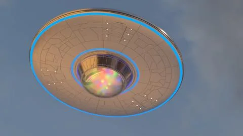 Vintage UFO Computer Generated Stock Illustration