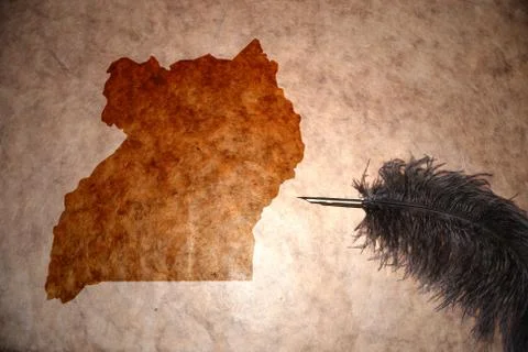 Vintage uganda map Stock Illustration