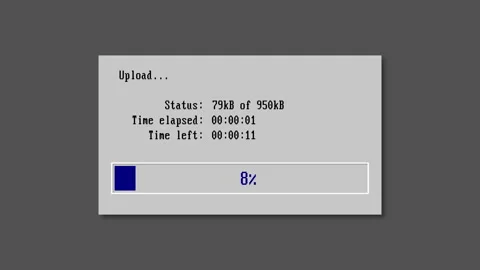 Vintage uploading bar, 80s 90s. Retro pc style Stock Footage 132217678