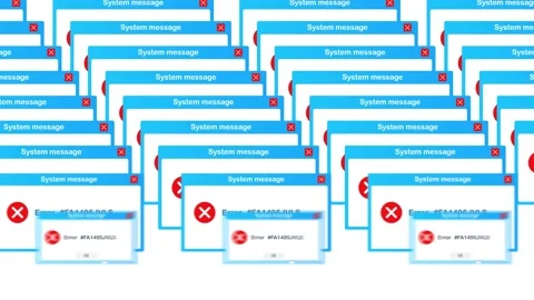 Vintage User Interface. Critical Error Warning Message. Motion graphics. Stock Footage 149441747