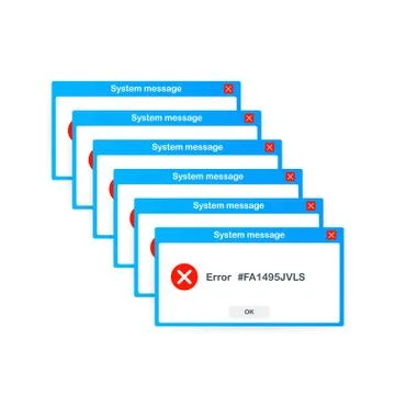 Vintage User Interface. Critical Error Warning Message. Vector stock illustra Stock Illustration