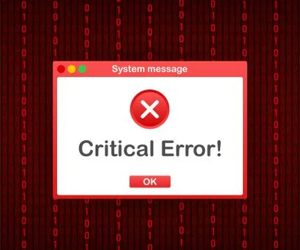 Vintage User Interface. Critical Error Warning Message. Vector stock Stockillustratie