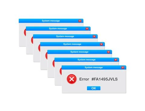 Vintage User Interface. Critical Error Warning Message. Vector stock Illustrazione stock