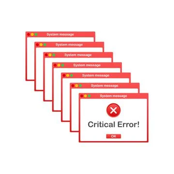 Vintage User Interface. Critical Error Warning Message. Vector stock Stock Illustration