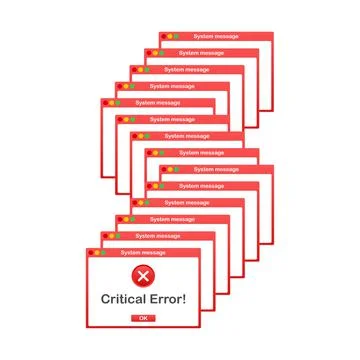 Vintage User Interface. Critical Error Warning Message. Vector stock 库存插图