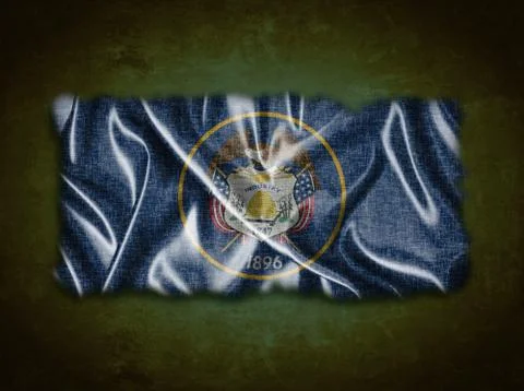 Vintage utah flag. Stock Illustration