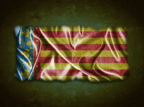 Vintage valencia flag. Stock Illustration