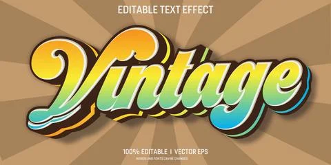 Vintage vector 3d text effect with modern style design Stock Illustration