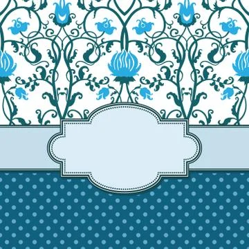 Vintage vector abstract flower frame with text place Stock Illustration