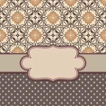 Vintage vector abstract flower frame with text place Stock Illustration