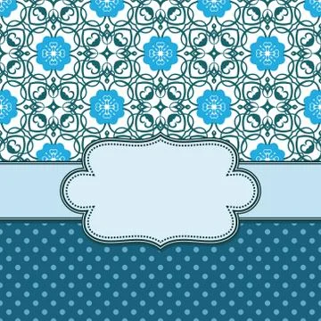 Vintage vector abstract flower frame with text place Illustrazione stock