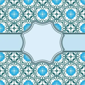 Vintage vector abstract flower frame with text place Stock Illustration