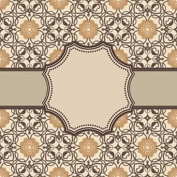 Vintage vector abstract flower frame with text place Stock Illustration