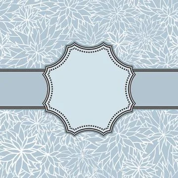 Vintage vector abstract flower frame with text place Stock Illustration