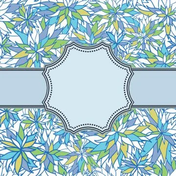 Vintage vector abstract flower frame with text place Stock Illustration