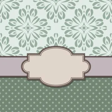 Vintage vector abstract flower frame with text place Stock Illustration