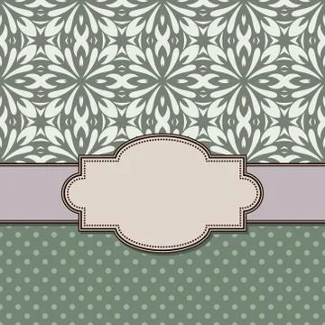 Vintage vector abstract flower frame with text place Stock Illustration