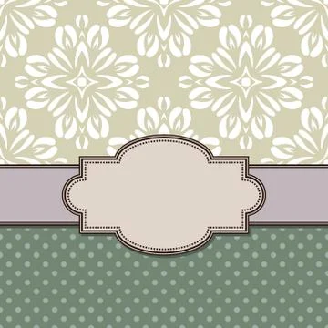 Vintage vector abstract flower frame with text place Stock Illustration