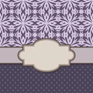Vintage vector abstract flower frame with text place Stock Illustration