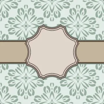 Vintage vector abstract flower frame with text place Stock Illustration