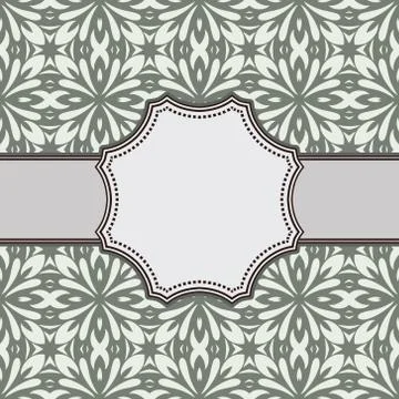 Vintage vector abstract flower frame with text place Stock Illustration