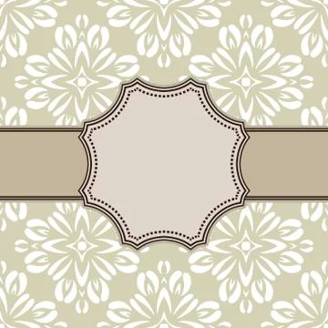 Vintage vector abstract flower frame with text place Stock Illustration