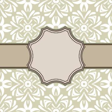 Vintage vector abstract flower frame with text place Stock Illustration