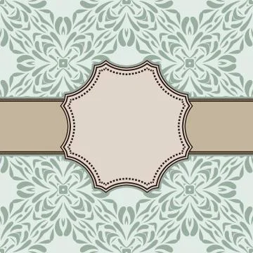 Vintage vector abstract flower frame with text place Stock Illustration