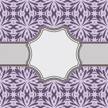 Vintage vector abstract flower frame with text place Stock Illustration
