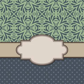 Vintage vector abstract flower frame with text place Stock Illustration