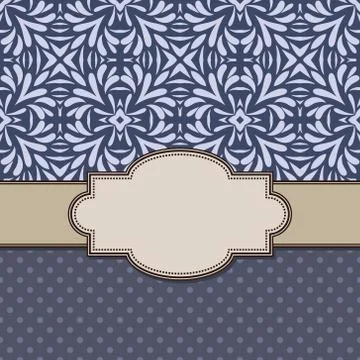Vintage vector abstract flower frame with text place Stock Illustration