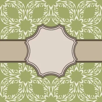 Vintage vector abstract flower frame with text place Stock Illustration