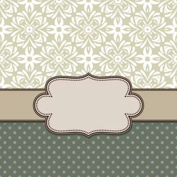Vintage vector abstract flower frame with text place Stock Illustration