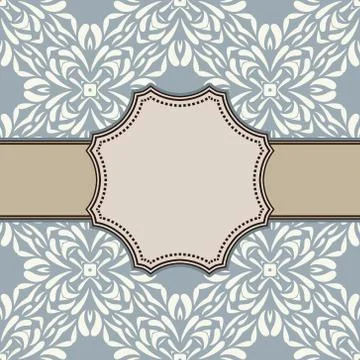 Vintage vector abstract flower frame with text place Stock Illustration