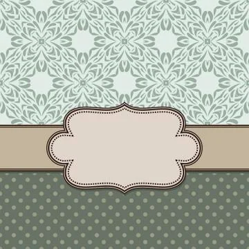 Vintage vector abstract flower frame with text place Stock Illustration