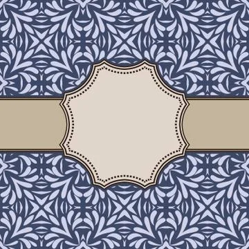 Vintage vector abstract flower frame with text place Stock Illustration