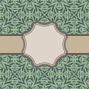 Vintage vector abstract flower frame with text place Stock Illustration
